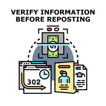 Verifying information before sharing online content Illustrazione stock