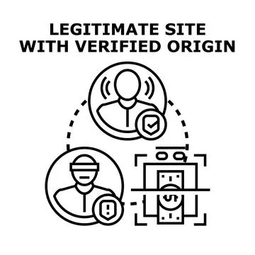 Verifying legitimate site origin and user identity 스톡 일러스트