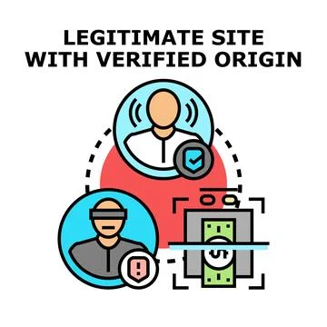 Verifying legitimate site origin and user identity Stockillustratie