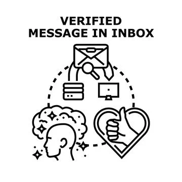 Verifying message in inbox process with security Stock Illustration
