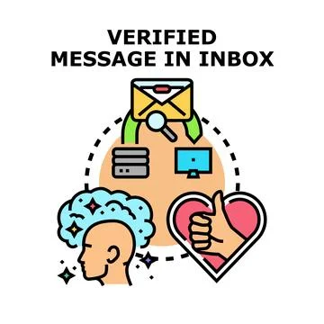 Verifying message in inbox process with security Stock Illustration