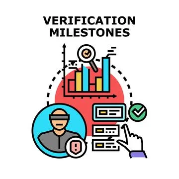 Verifying milestones for secure data compliance process Stock Illustration