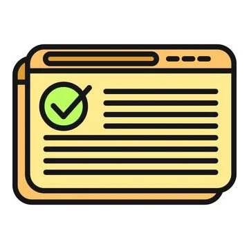 Verifying online web browser window with check mark Stock Illustration