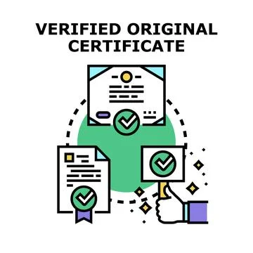 Verifying original certificate concepts and authenticity process イラスト素材