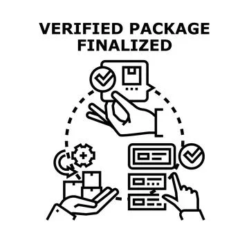 Verifying package status and finalizing delivery process Stock Illustration