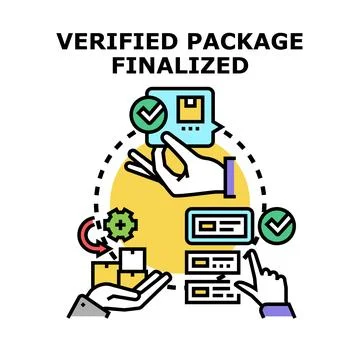 Verifying package status and finalizing delivery process Stock Illustration