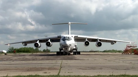 Verifying performance of aircraft systems aircraft of IL-78 tanker. Stock Footage 108700238