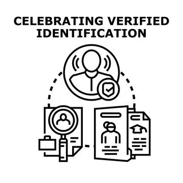 Verifying personal identification and data authentication process イラスト素材