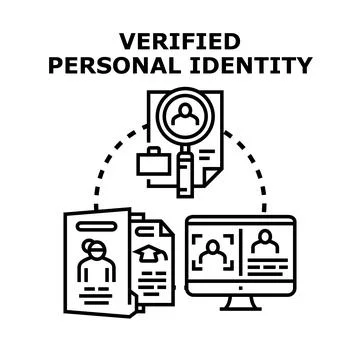 Verifying personal identity and user authentication process イラスト素材