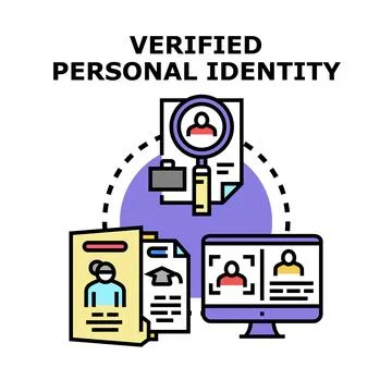 Verifying personal identity and user authentication process 库存插图