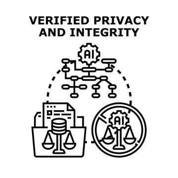 Verifying privacy and integrity in data management with ai 스톡 일러스트