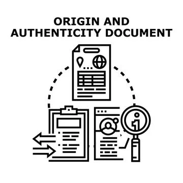 Verifying product origin, authenticity and quality documentation Stock Illustration