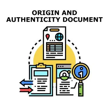 Verifying product origin, authenticity and quality documentation Stock Illustration