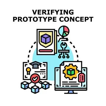 Verifying prototype concept development and quality control Stock Illustration
