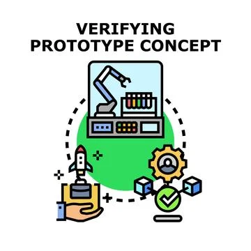 Verifying prototype concept vector icon design イラスト素材