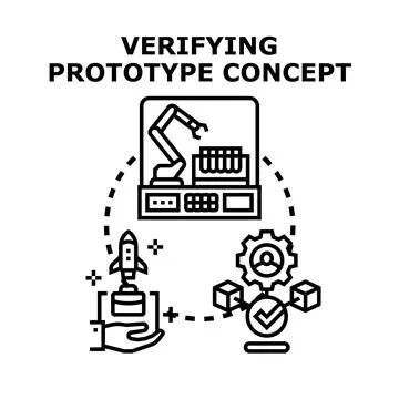 Verifying prototype concept vector icon design Stock Illustration