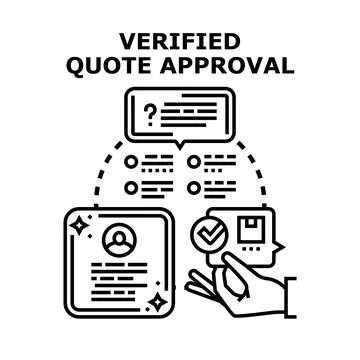 Verifying quote approval process for business transactions Stockillustratie