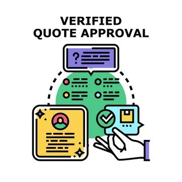Verifying quote approval process for business transactions Stock Illustration