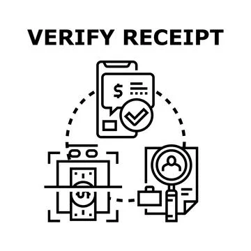 Verifying receipt expenses using a digital process Stock Illustration