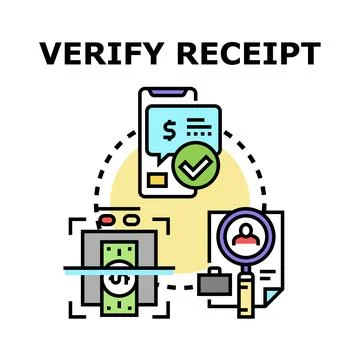 Verifying receipt expenses using a digital process Stock Illustration