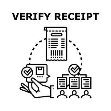 Verifying receipt transaction expenses and financial reporting Stock Illustration