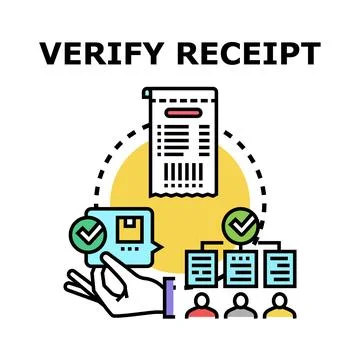 Verifying receipt transaction expenses and financial reporting Stock Illustration