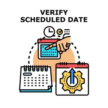 Verifying scheduled date on a digital calendar Ilustração Stock