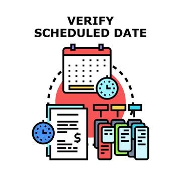 Verifying scheduled date for planning and task management Ilustração Stock