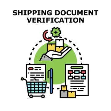 Verifying shipping documents for secure delivery process イラスト素材