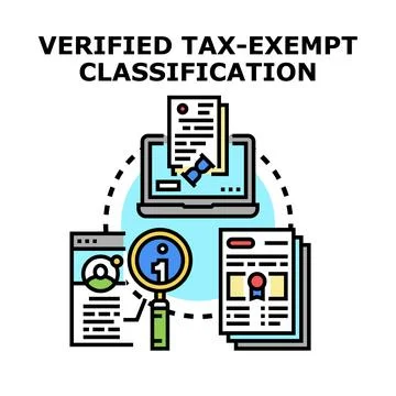 Verifying tax exempt classification for eligibility process Stock Illustration