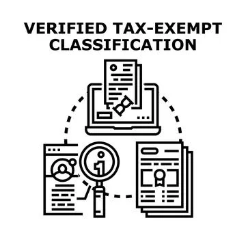 Verifying tax exempt classification for eligibility process Stock Illustration