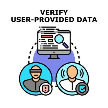 Verifying user data for trust and security process Stockillustratie
