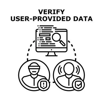 Verifying user data for trust and security process Stock Illustration