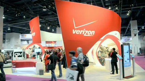 Verizon at NAB Show 2014 exhibition in Las Vegas, USA. Stock Footage