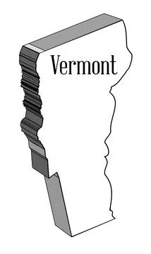 Vermont 3D State Map Illustrazione stock