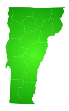 Vermont administrative map. counties map of Vermont, blank Vermont Map, emp.. Stock Illustration