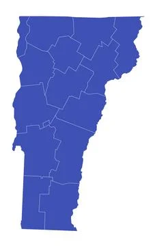 Vermont administrative map. counties map of Vermont, blank Vermont Map, emp.. Stock Illustration