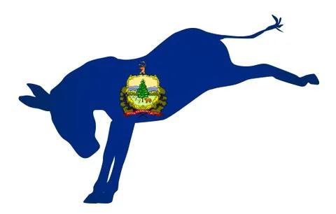 Vermont Democrat Donkey Flag Stock Illustration