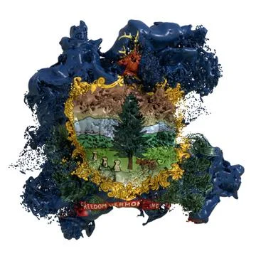 Vermont flag liquid Stock Illustration