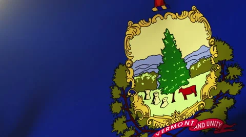 Vermont flag waving in the wind. Looping sun rises style.  Animation loop Video stock 48206197