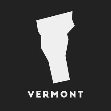 Vermont icon. Us state map on dark background. Stylish Vermont map with us .. 스톡 일러스트