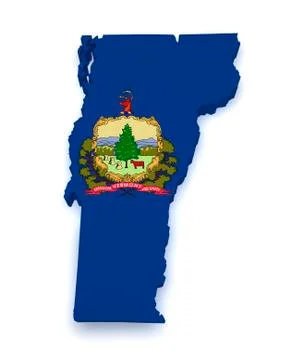 Vermont map 3d shape Stock Illustration
