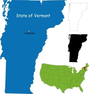 Vermont map Stock Illustration