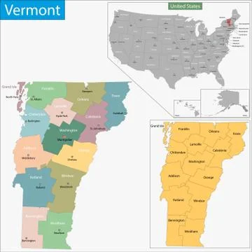 Vermont map Stock Illustration