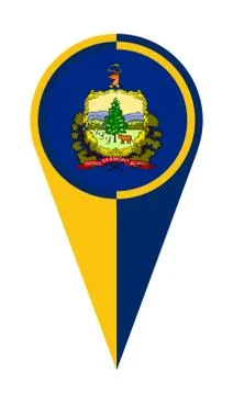 Vermont Map Pointer Location Flag Stock Illustration