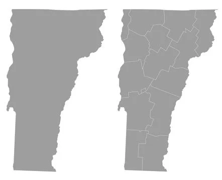 Vermont map sets on white background Stock Illustration