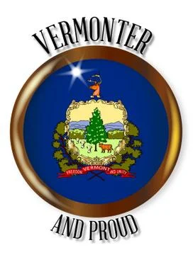 Vermont Proud Flag Button Stock Illustration
