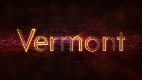 Vermont - Shiny looping state name text animation Stock Footage 99580155