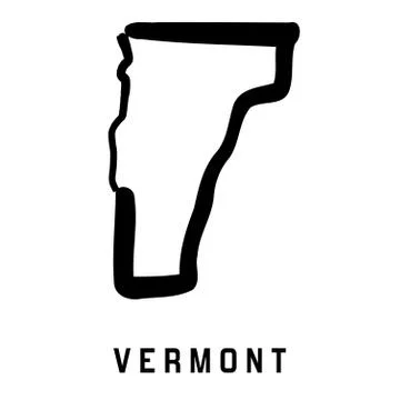 Vermont simple logo. State map outline - smooth simplified US state shape map Ilustração Stock