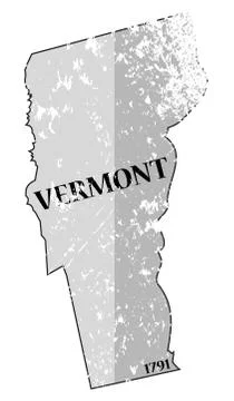 Vermont State and Date Map Grunged Illustrazione stock